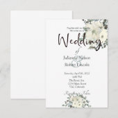 Ivory waterverf floral bruiloft kaart (Voorkant / Achterkant)