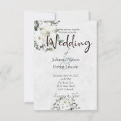 Ivory waterverf floral bruiloft kaart (Voorkant)