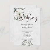 Ivory waterverf floral bruiloft kaart (Voorkant / Achterkant)