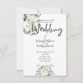 Ivory waterverf floral bruiloft kaart (Voorkant)