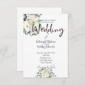 Ivory waterverf floral bruiloft kaart (Voorkant / Achterkant)