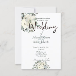 Ivory waterverf floral bruiloft kaart