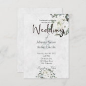 Ivory waterverf floral bruiloft kaart (Voorkant / Achterkant)
