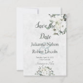 Ivory waterverf floral save the date uitnodiging (Voorkant)