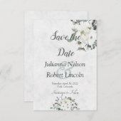 Ivory waterverf floral save the date uitnodiging (Voorkant / Achterkant)