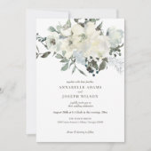 Ivory Waterverf Floral Weddenschap Kaart (Voorkant)