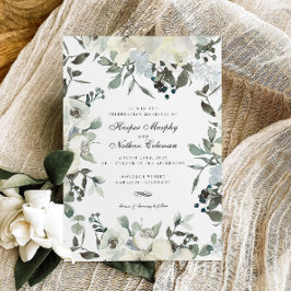 Ivory Waterverf Floral Weddenschap Kaart