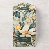 Ivory Waterverf Floral Wedding All In One Uitnodiging (Buitenkant)