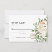 Ivory Waterverf Floral Wedding RSVP-kaart RSVP Kaartje (Voorkant)