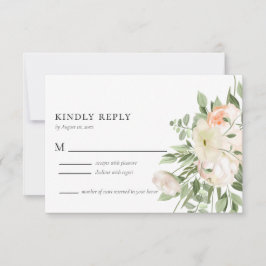 Ivory Waterverf Floral Wedding RSVP-kaart RSVP Kaartje