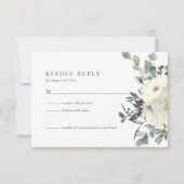 Ivory Waterverf Floral Wedding RSVP Kaartje (Voorkant)