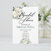 Ivory waterverf florale uitnodiging (Staand voorkant)