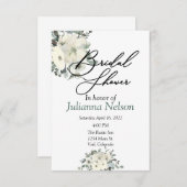 Ivory waterverf florale uitnodiging (Voorkant / Achterkant)