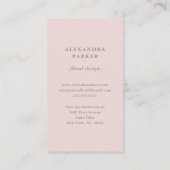 Ivory Waterverf Florals op Blush Visitekaartje (Achterkant)