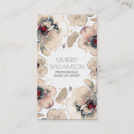 Ivory Waterverf Flowers Boho Feathers Wreater Visitekaartje