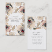 Ivory Waterverf Flowers Boho Feathers Wreater Visitekaartje (Voorkant / Achterkant)