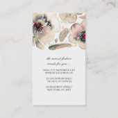 Ivory Waterverf Flowers Boho Feathers Wreater Visitekaartje (Achterkant)