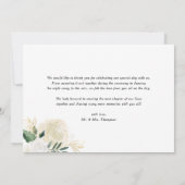 Ivory Waterverf Peonies en Gold Glitter Wedding Bedankkaart (Achterkant)