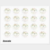 Ivory Waterverf Roos Gold Foil Munt to be Wedding Ronde Sticker (Vel)