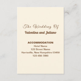 Ivory Wedding Accommodation Portrait Informatiekaartje