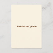 Ivory Wedding Accommodation Portrait Informatiekaartje (Achterkant)