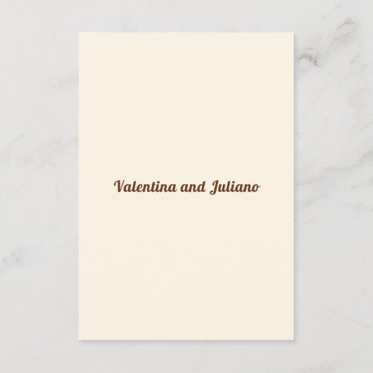 Ivory Wedding Accommodation Portrait Informatiekaartje (Achterkant)