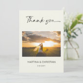 Ivory Wedding Bedankt Foto Briefkaart (Staand voorkant)