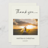 Ivory Wedding Bedankt Foto Briefkaart (Voorkant / Achterkant)
