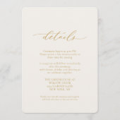 Ivory Wedding Details Card with Calligraphy Kaart (Voorkant)