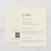 Ivory Wedding Details Qr Code Enclosure Card Kaart (Voorkant / Achterkant)