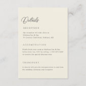 Ivory Wedding Details Qr Code Enclosure Card Kaart (Voorkant)