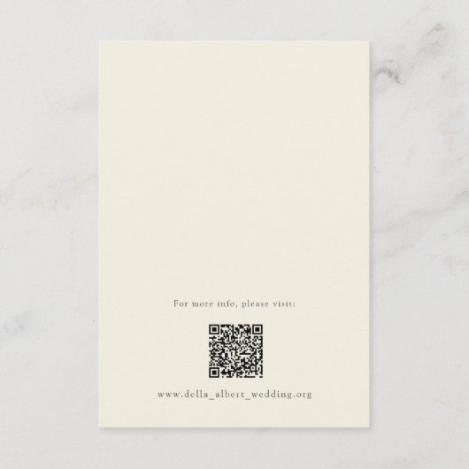 Ivory Wedding Details Qr Code Enclosure Card Kaart (Achterkant)