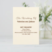 Ivory Wedding Gift Registry Portrait Informatiekaartje (Staand voorkant)