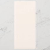 Ivory Wedding Menu-kaart, met gouden florale pony Programmakaart (Achterkant)