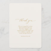 Ivory Wedding Menu with Elegant Calligraphy Kaart (Achterkant)