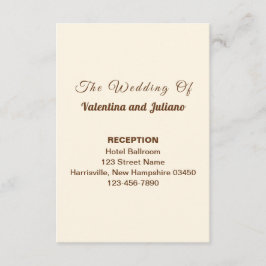 Ivory Wedding Reception Portrait Enclosure Card Informatiekaartje