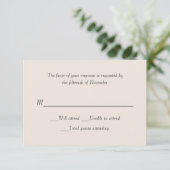 Ivory Wedding Response Card RSVP Kaartje (Staand voorkant)