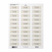 Ivory Wedding Return Address Etiket (Full Sheet)