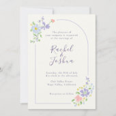 Ivory | Whimsical Floral Arch Script Wedding Kaart (Voorkant)