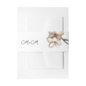 Ivory White 3D Magnolia Wedding  Uitnodigingen Wikkel (Voorkant Voorbeeld)