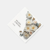 Ivory White 3D Roses Wedding Servet (Hoek)