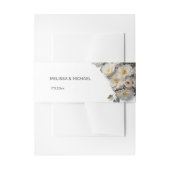 Ivory White 3D Roses Wedding Uitnodigingen Wikkel (Voorkant Voorbeeld)