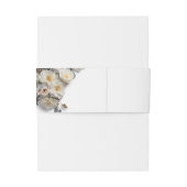 Ivory White 3D Roses Wedding Uitnodigingen Wikkel (Achterkant Voorbeeld)