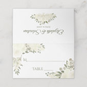 Ivory White Boho Floral Elegant Wedding Write-In Plaatskaartje (Buitenkant ongevouwen)