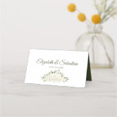 Ivory White Boho Floral Elegant Wedding Write-In Plaatskaartje (Achterkant)