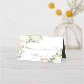 Ivory White Boho Floral Elegant Wedding Write-In Plaatskaartje (Voorkant)