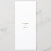Ivory & White | Chic Floral Rose Wedding  Menu (Achterkant)