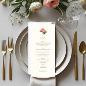 Ivory & White | Chic Floral Rose Wedding  Menu