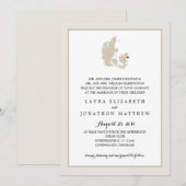 Ivory & White Denemarken Kaart | Bruiloft (Voorkant / Achterkant)