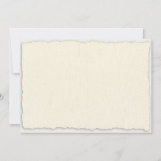 Ivory White Faux Deckle Save the Date Sjabloon (Voorkant)